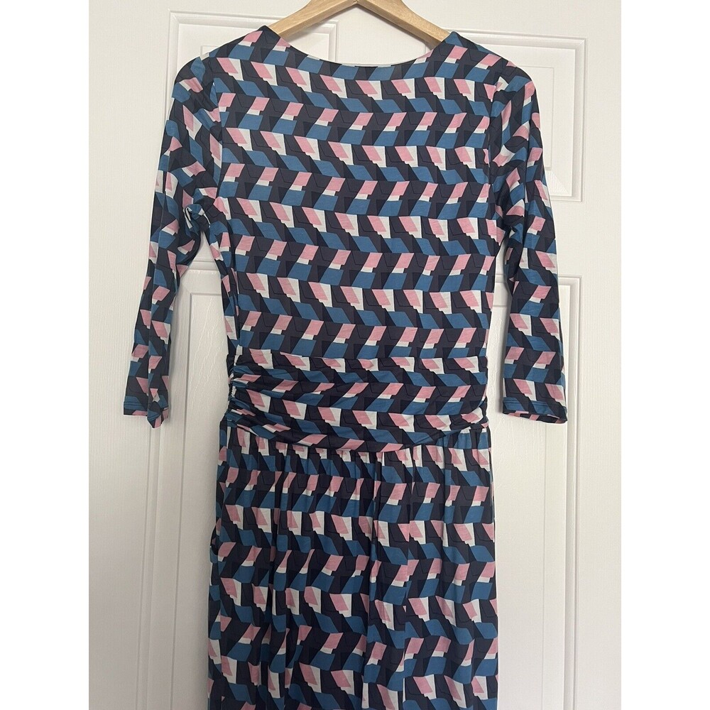 Boden Dress Geometric Print Midi Lined Size 8L Pockets - Picture 11 of 12